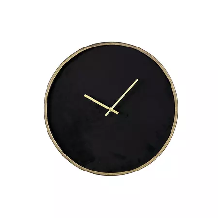 Alice Black metal clock with gold border and velve