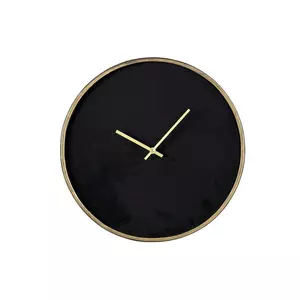 Alice Black metal clock with gold border and velve