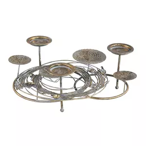 Clea Brass iron candle holder circles