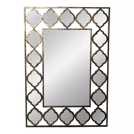 Dorith Gold metal mirror and border rectangle