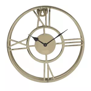 Emila Gold stainless steel open clock round S