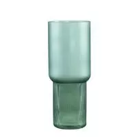 Kandis green glass matt and ribbed vase