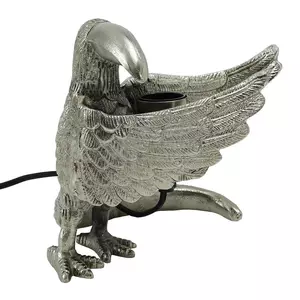 Kina Silver antique alu table lamp bird statue
