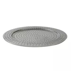 Lola Silver aluminium round bowl with pattern M