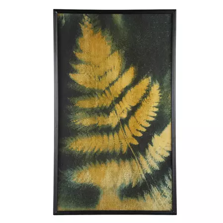 Loro Black gold fern leaf wall panel rectangle