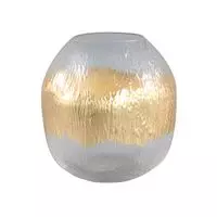 Lucky large round gold glass belly vase