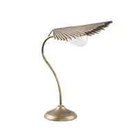 Regan gold metal table LED lamp with leaf battery operated