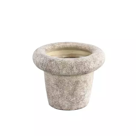 Relandi Grey cement pot cone thick border round S