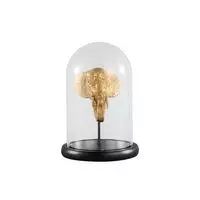 Rossa Gold glass bell jar with elephant statue