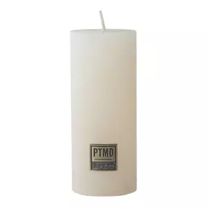 Rustic Hot White pillar candle 18 x 7
