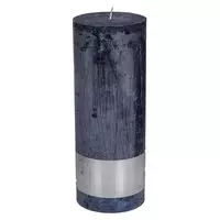 Rustic Night Blue pillar candle 18x7