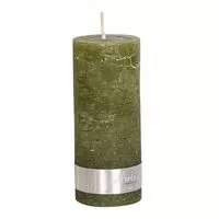 Rustic Olive Green pillar candle 12x5