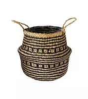 Seagrass Tribal Black Lined Basket Small