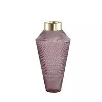 Siv pink glass vase with pattern small