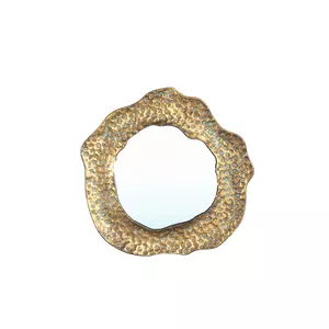 Zuri Gold metal mirror coral pattern round S